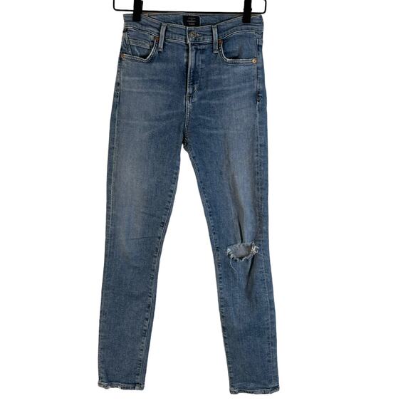 Citizens of Humanity Womens Rocket Crop Mid Rise Skinny Jeans Distressed 26 - Picture 1 of 11